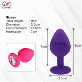 Diamond Jewel Butt Plug Size β 8cm Length, 3.5cm Diameter β Safe Silicone